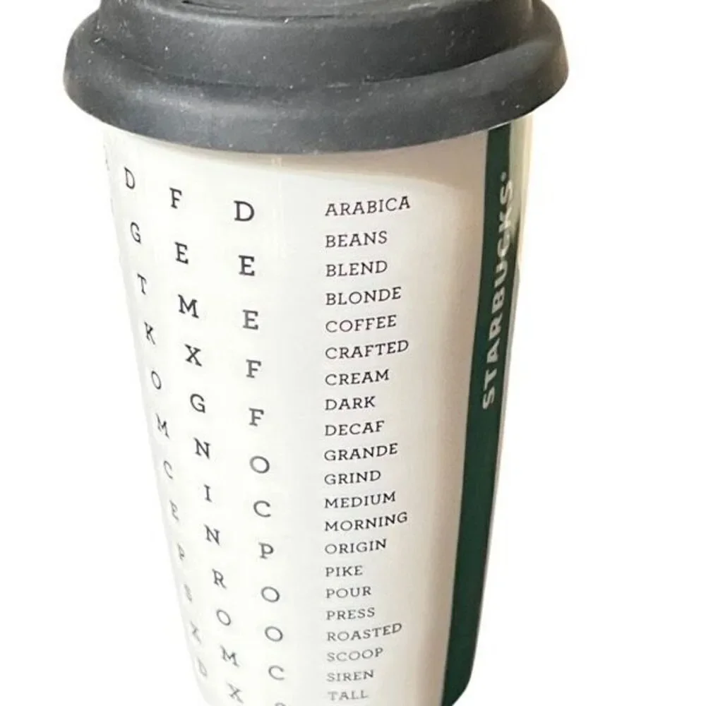 Starbucks 2016 Word Search, Seek Find Eye Doctor 12oz Ceramic Travel Mug